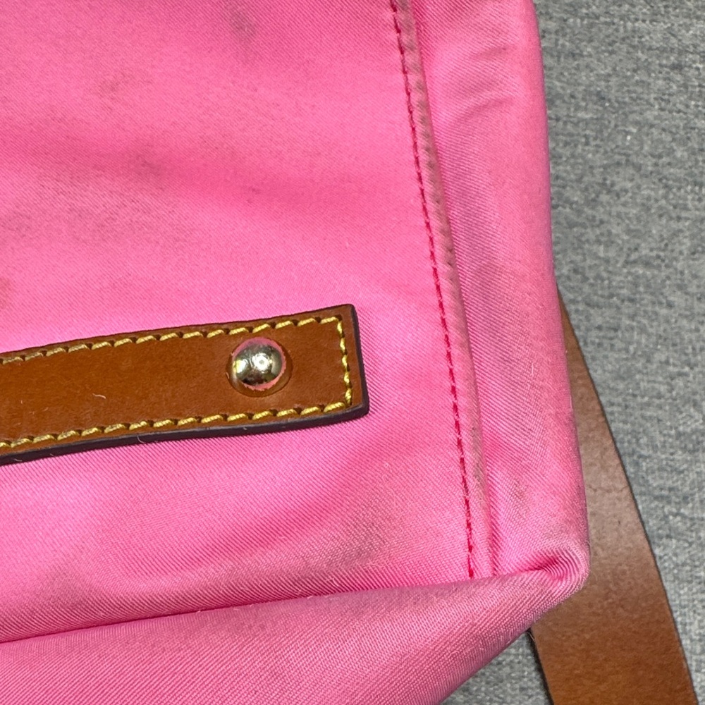 Dooney & Bourke Pink and Brown leather draw strap Shoulder Bag - Picture 15 of 16